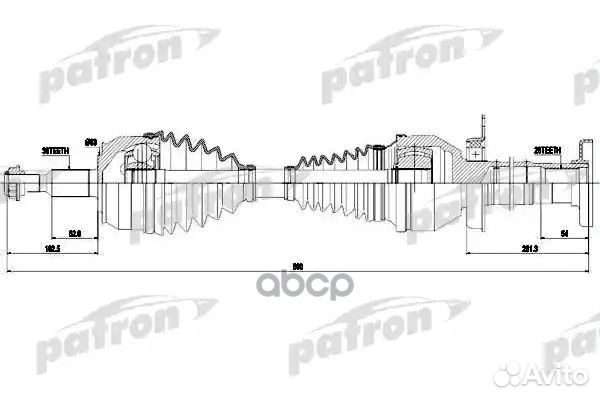 Полуось 38x883x26 VW: multivan 2,0bitdi 09, TR