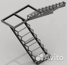 Лестница на металлокаркасе от производителя