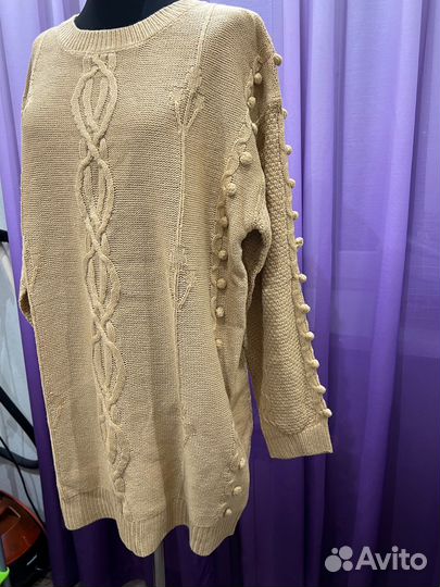 Новая Вязаная женская туника платье 44-46