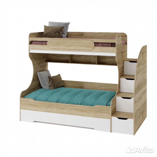 Двухъярусная кровать три спальных места