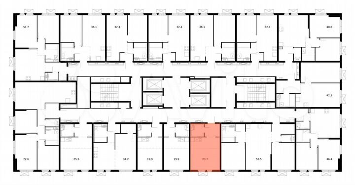 Квартира-студия, 23,7 м², 21/33 эт.