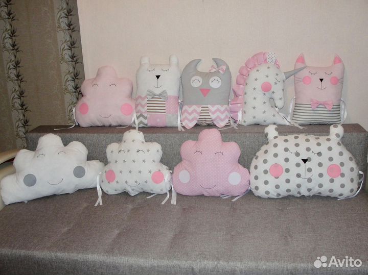 Бортики в кроватку+комплект постельного белья