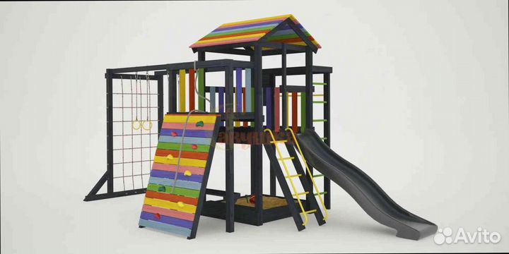 Детские площадки домики качели горка