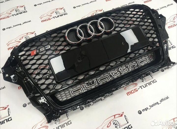 Решетка на Audi A3 в стиле RS3 12-16гг. дизайн 3