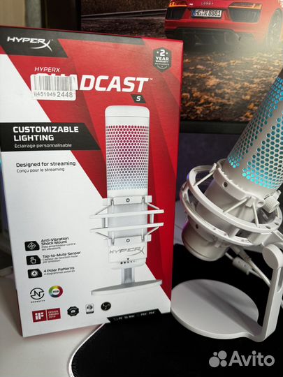 Микрофон HyperX Quadcast S + стойка к нему