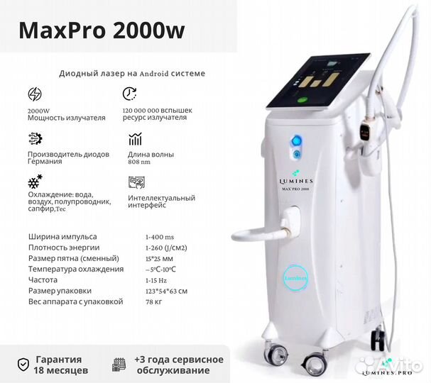 Аппарат для эпиляции Люминес’ MaxPro 2000 Вт