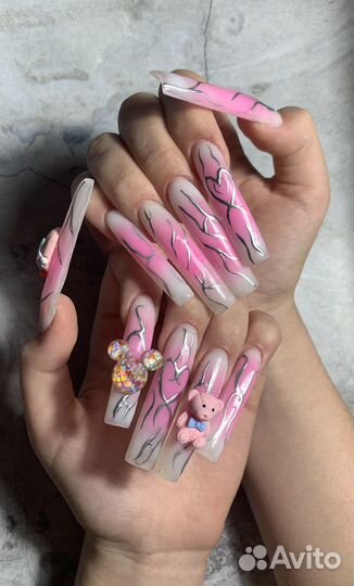 Наращивание. Маникюр. Гель лак