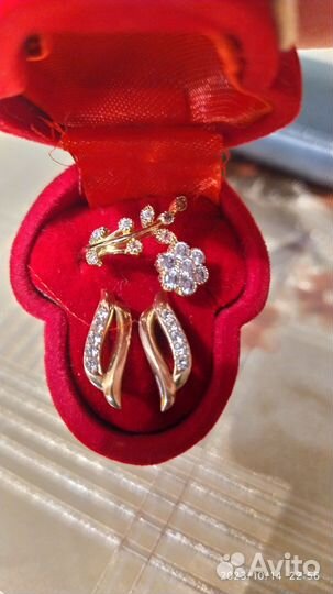 Серьги позолоченное серебро