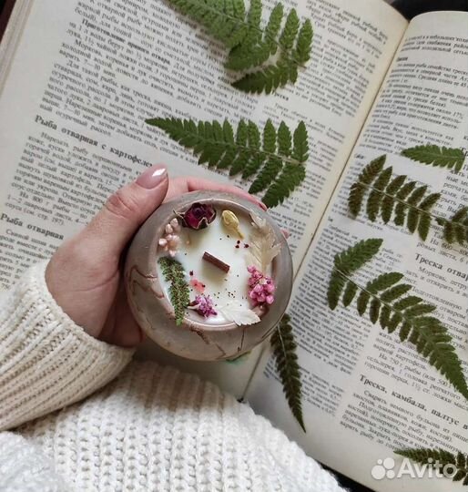 Соевая свеча в кашпо