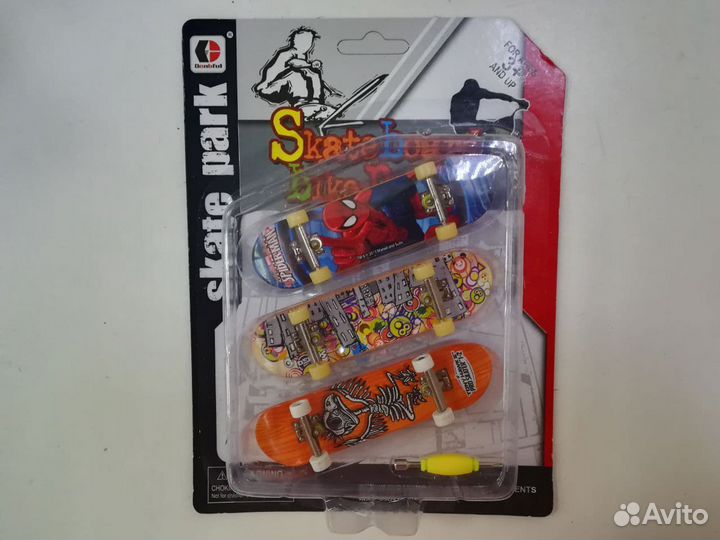 Фингерборд скейтборд для пальцев, 3 шт, 9 см, 1812