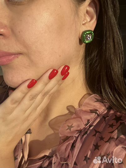 Серьги Swarovski Dulcis новые зеленые