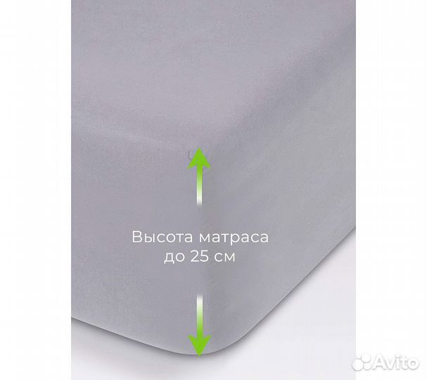 Простынь GoodNight Трикотаж 200х200х20 Серый на ре