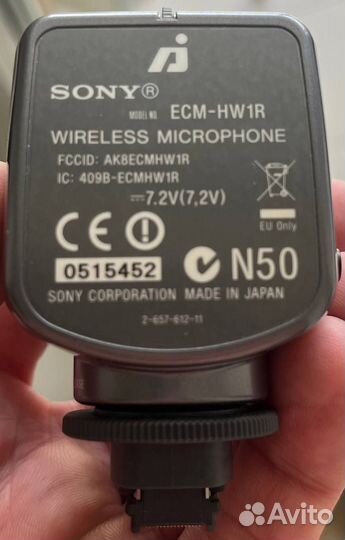 Беспроводной микрофон sony ECM-HW1R, б/у