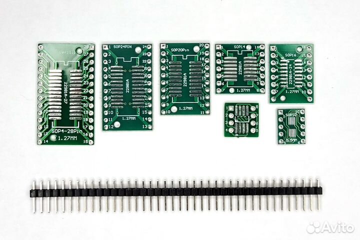 Плата адаптер ssop, SOP, SOT на DIP двусторон 7шт