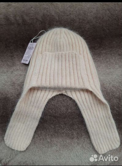 Шапка ушанка ангора женская