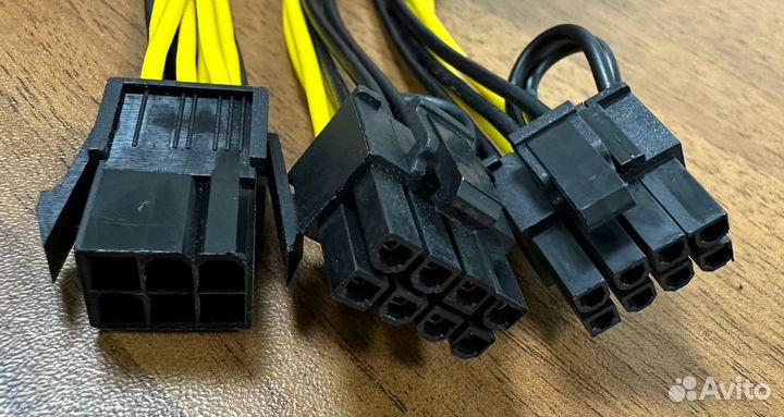 Делитель питания для видеокарт 6+2pin 50см