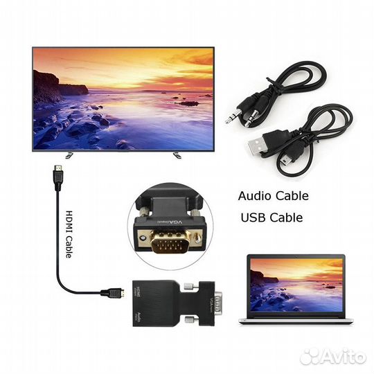 Конвертер VGA - hdmi новый в упаковке