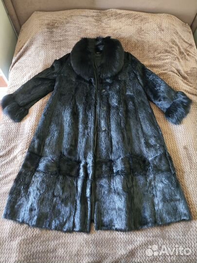 Женская чёрная шуба из нутрии 48-50 р