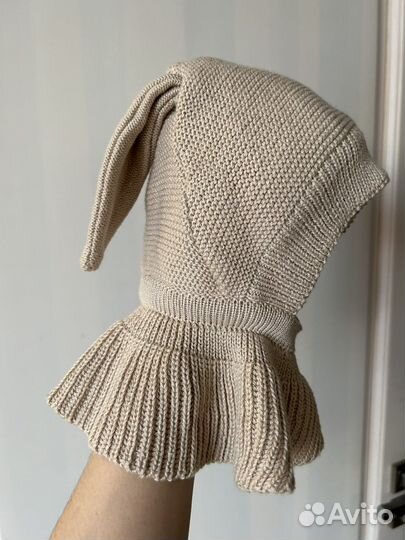 Шапка зайка бежевая