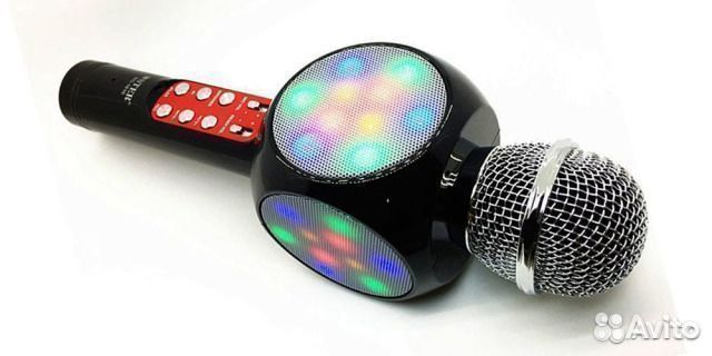 Караоке микрофон светящийся WS-1816 черный