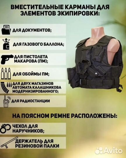 Чехол для бронежилета черный