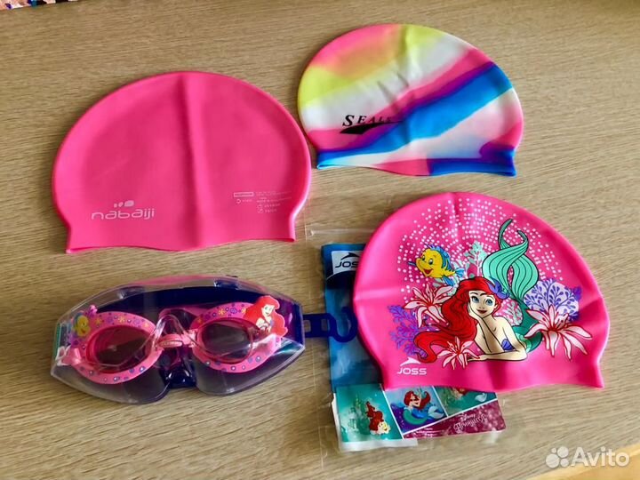 Шапочка и очки для плавания детские