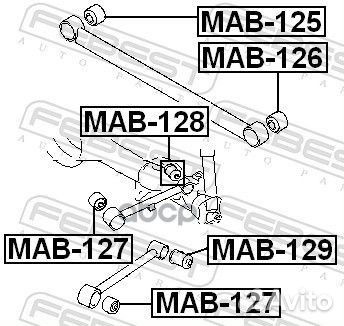 MAB-128 сайлентблок задней верхней продольной т