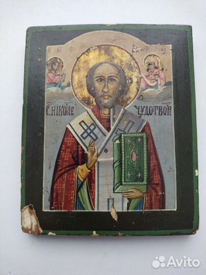 Старинные иконы Николай Чудотворец миниатюра