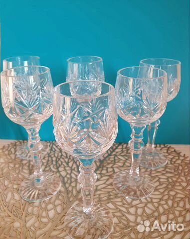 Хрустальные бокалы, 2 вида,рюмочки