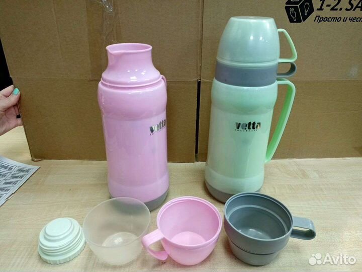 Термос со стеклянной колбай 1 литр