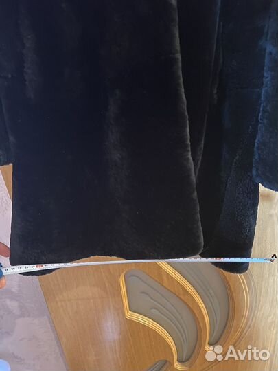 Шуба из мутона с капюшоном