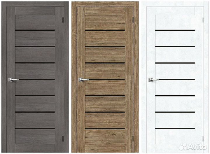 Двери в квартиру из экошпона со стеклом