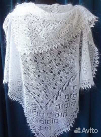 Паутинка пуховая, Оренбургская, козий пух, шаль