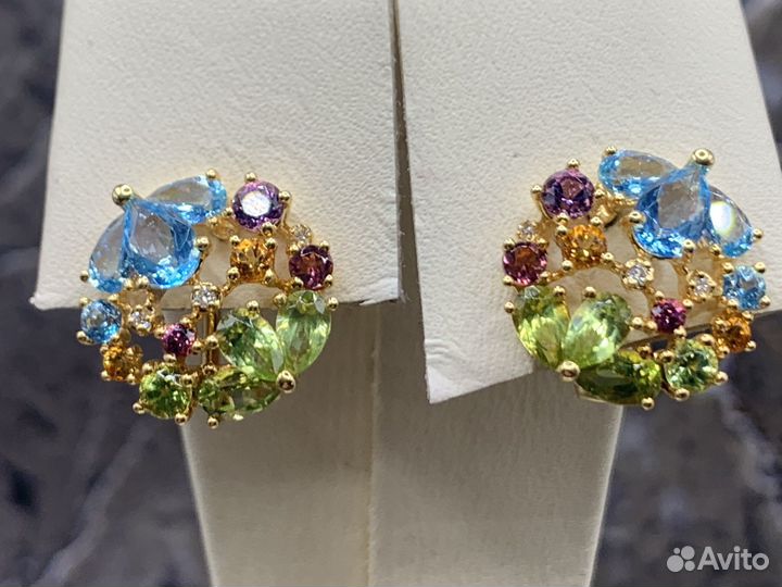 Золотые серьги 750