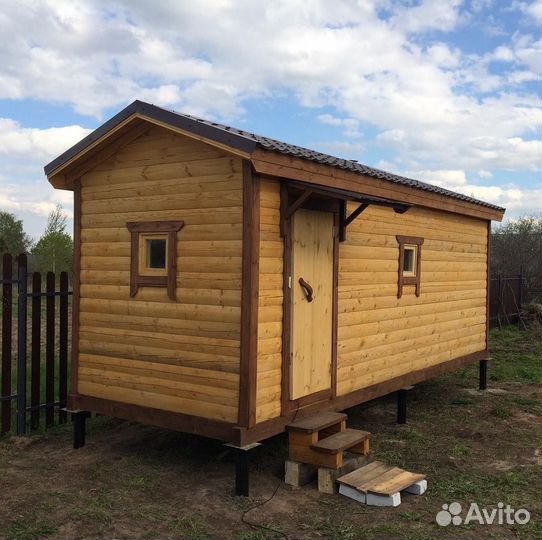 Мобильная баня из бруса бесплатная доставка