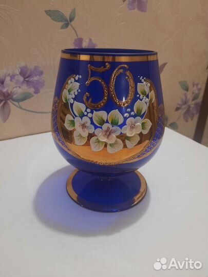 Ваза -юбилейный фужер на 1литр,Чехия