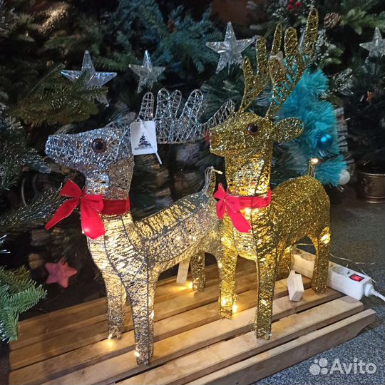 Новогодний олень фигура новогодняя