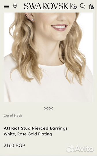 Новые оригинальные серьги Swarovski Attract