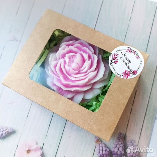 Мыло ручной работы в виде цветка Пион