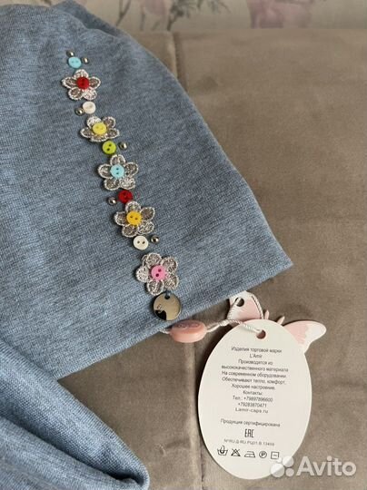 Новая шапка на весну детская снуд 46-50