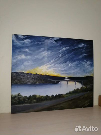 Картина маслом Вид на правый берег Калуга