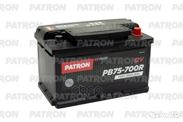 Аккумулятор patron plus 12V 75AH 700A (R+) B13