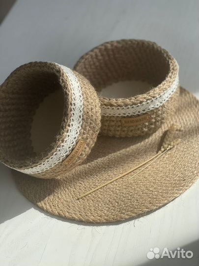 Корзина вязаная из джута