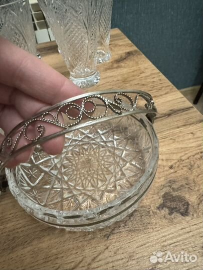 Хрустальная иконица с мельхиором