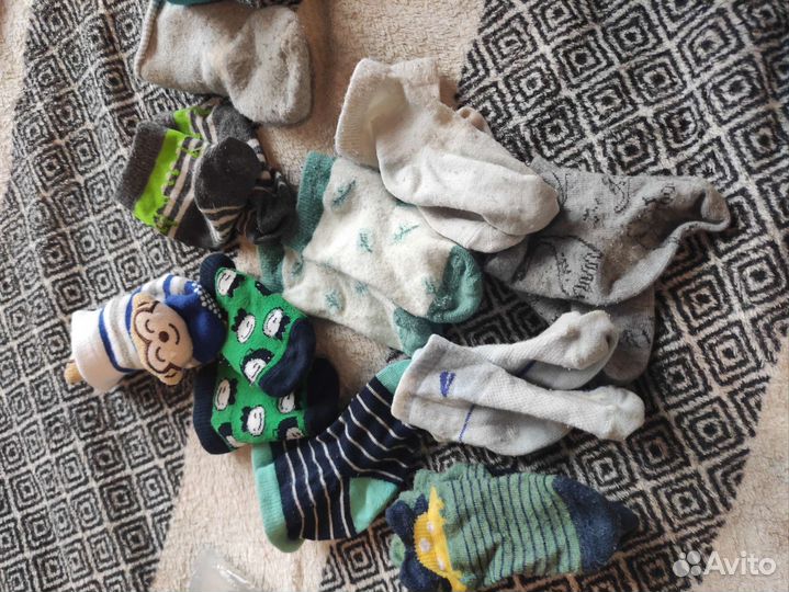 Пакет носков до 6мес, пинетки, царапки