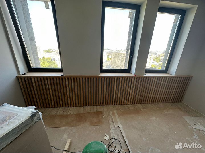 Экран для батареи из дерева с монтажом