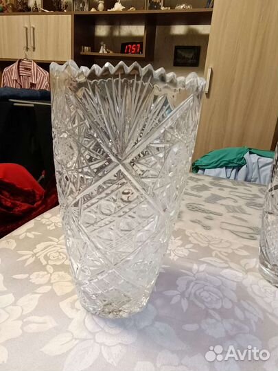 Вазы хрусталь СССР и цветное стекло чсср