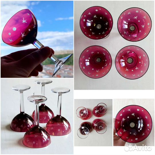 Цветное стекло. Вазы рюмки. СССР