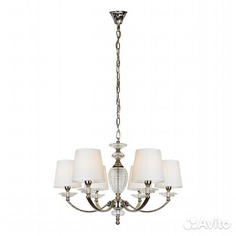 Люстра металл и текстиль в спальню классика