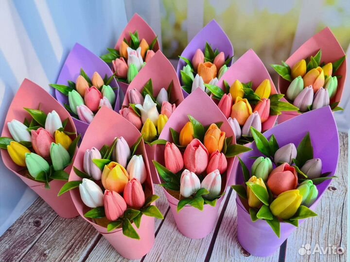 Мыло ручной работы Цветы на День Мамы